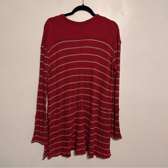 Free People Striped Sunset Park Thermal Tunic Red Size Medium - Picture 8 of 8
